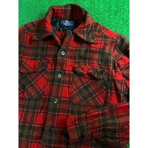 Vintage 60s Pendleton Buffalo Plaid Board Shirt USA Loop